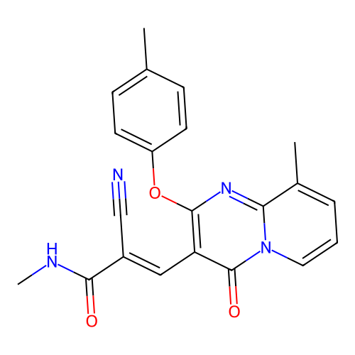(2E)-2-cyano-N-methyl-3-[9-methyl-2-(4-methylphenoxy)-4-oxo-4H-pyrido[1,2-a]pyrimidin-3-yl]prop-2-enamide structure