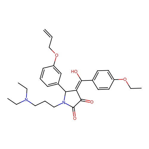 (4E)-1-[3-(diethylamino)propyl]-4-[(4-ethoxyphenyl)-hydroxymethylidene]-5-(3-prop-2-enoxyphenyl)pyrrolidine-2,3-dione structure