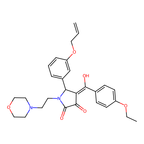 (4E)-4-[(4-ethoxyphenyl)-hydroxymethylidene]-1-(2-morpholin-4-ylethyl)-5-(3-prop-2-enoxyphenyl)pyrrolidine-2,3-dione structure