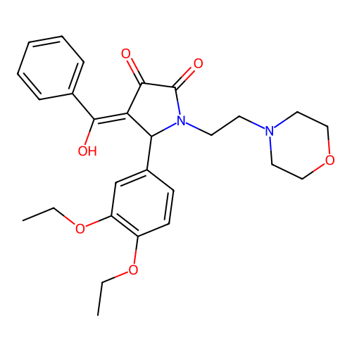 4-benzoyl-5-(3,4-diethoxyphenyl)-3-hydroxy-1-(2-morpholinoethyl)-1H-pyrrol-2(5H)-one structure