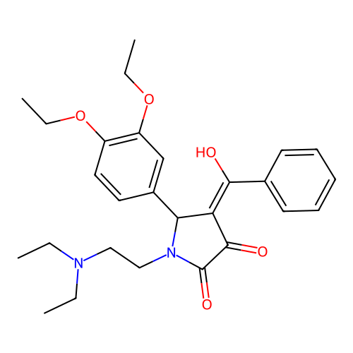 4-benzoyl-5-(3,4-diethoxyphenyl)-1-(2-(diethylamino)ethyl)-3-hydroxy-1H-pyrrol-2(5H)-one structure