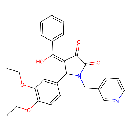4-benzoyl-5-(3,4-diethoxyphenyl)-3-hydroxy-1-(pyridin-3-ylmethyl)-1H-pyrrol-2(5H)-one structure