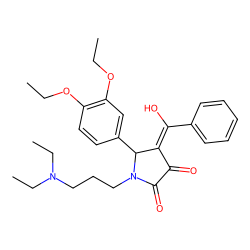(4E)-5-(3,4-diethoxyphenyl)-1-[3-(diethylamino)propyl]-4-[hydroxy(phenyl)methylidene]pyrrolidine-2,3-dione structure