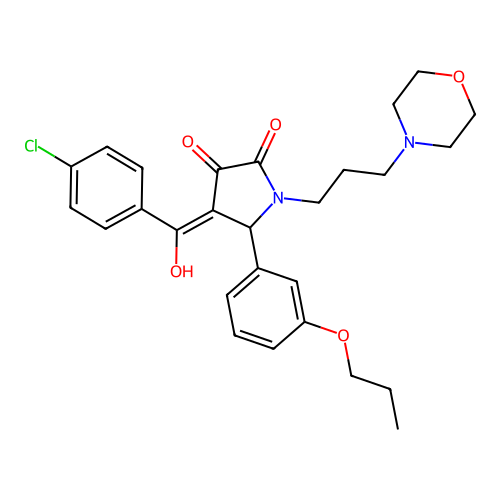 (4E)-4-[(4-chlorophenyl)-hydroxymethylidene]-1-(3-morpholin-4-ylpropyl)-5-(3-propoxyphenyl)pyrrolidine-2,3-dione structure