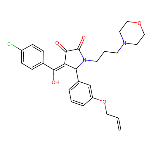 (4E)-4-[(4-chlorophenyl)-hydroxymethylidene]-1-(3-morpholin-4-ylpropyl)-5-(3-prop-2-enoxyphenyl)pyrrolidine-2,3-dione structure