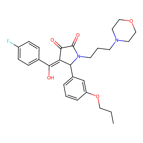 (4E)-4-[(4-fluorophenyl)-hydroxymethylidene]-1-(3-morpholin-4-ylpropyl)-5-(3-propoxyphenyl)pyrrolidine-2,3-dione structure