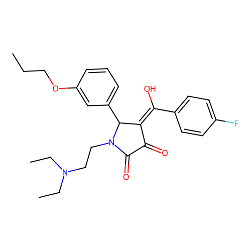 1-(2-(diethylamino)ethyl)-4-(4-fluorobenzoyl)-3-hydroxy-5-(3-propoxyphenyl)-1H-pyrrol-2(5H)-one structure