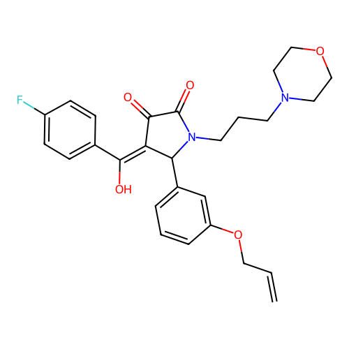 (4E)-4-[(4-fluorophenyl)-hydroxymethylidene]-1-(3-morpholin-4-ylpropyl)-5-(3-prop-2-enoxyphenyl)pyrrolidine-2,3-dione structure
