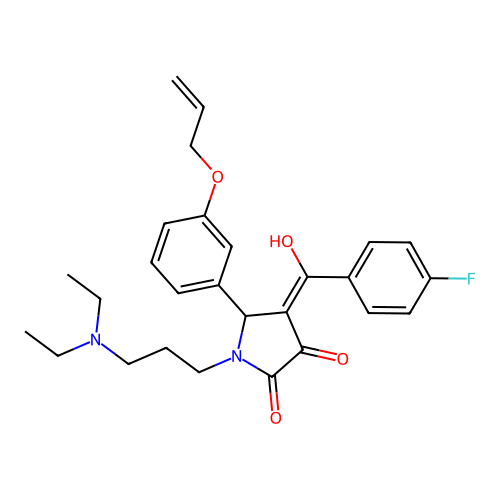 (4E)-1-[3-(diethylamino)propyl]-4-[(4-fluorophenyl)-hydroxymethylidene]-5-(3-prop-2-enoxyphenyl)pyrrolidine-2,3-dione structure