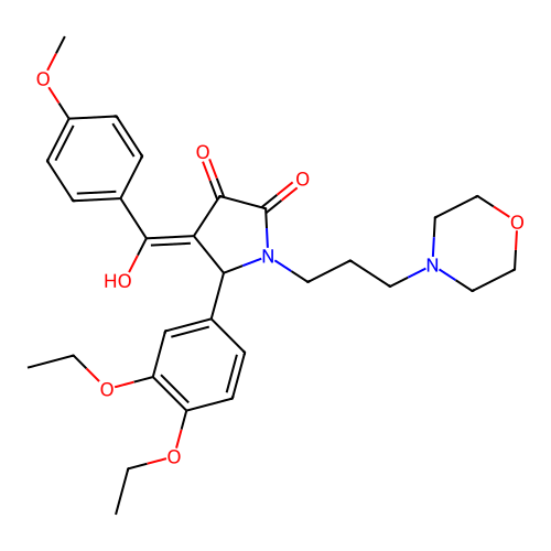 (4E)-5-(3,4-diethoxyphenyl)-4-[hydroxy-(4-methoxyphenyl)methylidene]-1-(3-morpholin-4-ylpropyl)pyrrolidine-2,3-dione structure