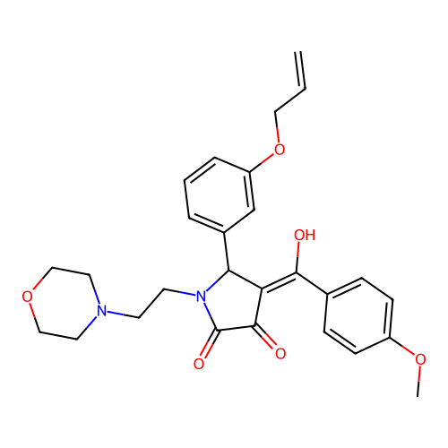 (4E)-4-[hydroxy-(4-methoxyphenyl)methylidene]-1-(2-morpholin-4-ylethyl)-5-(3-prop-2-enoxyphenyl)pyrrolidine-2,3-dione structure
