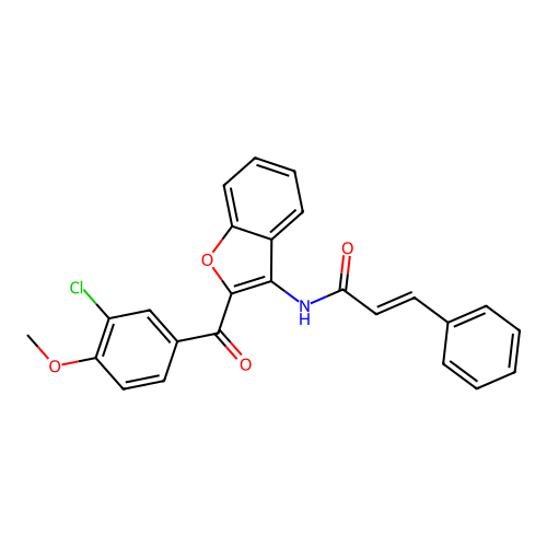 N-(2-(3-chloro-4-methoxybenzoyl)benzofuran-3-yl)cinnamamide structure