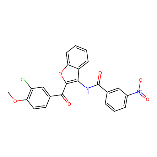 N-{2-[(3-chloro-4-methoxyphenyl)carbonyl]-1-benzofuran-3-yl}-3-nitrobenzamide structure