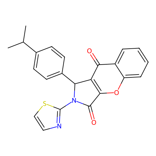 1-(4-isopropylphenyl)-2-(thiazol-2-yl)-1,2-dihydrochromeno[2,3-c]pyrrole-3,9-dione structure