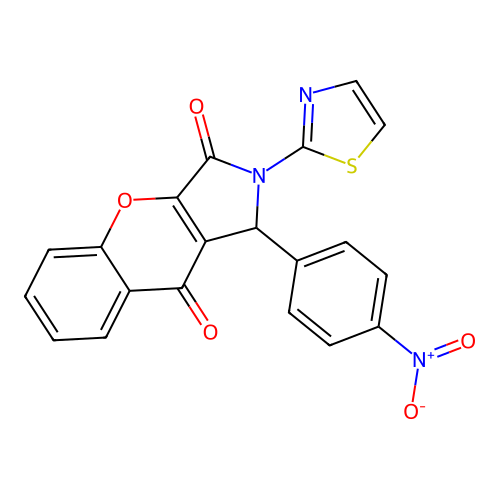1-(4-Nitrophenyl)-2-(thiazol-2-yl)-1,2-dihydrochromeno[2,3-c]pyrrole-3,9-dione structure