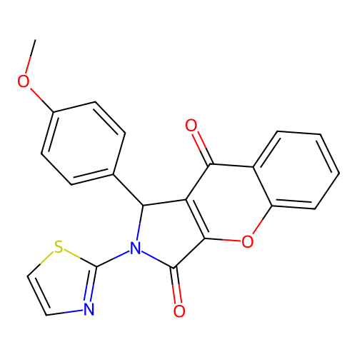 1-(4-methoxyphenyl)-2-(1,3-thiazol-2-yl)-1,2-dihydrochromeno[2,3-c]pyrrole-3,9-dione structure