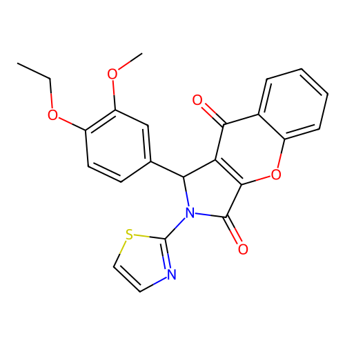 1-(4-ethoxy-3-methoxyphenyl)-2-(thiazol-2-yl)-1,2-dihydrochromeno[2,3-c]pyrrole-3,9-dione structure