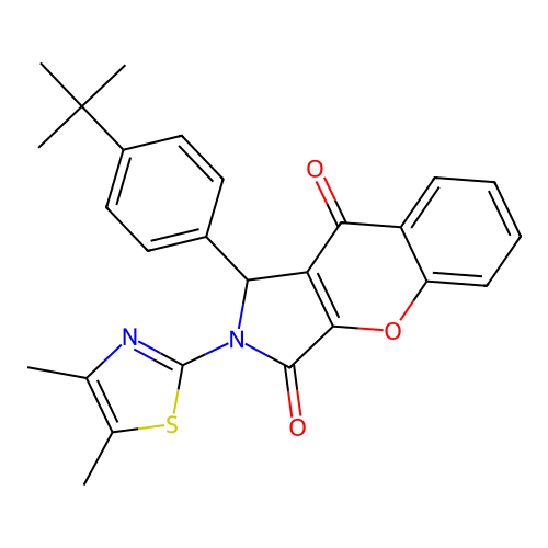 1-(4-tert-butylphenyl)-2-(4,5-dimethyl-1,3-thiazol-2-yl)-1,2-dihydrochromeno[2,3-c]pyrrole-3,9-dione structure