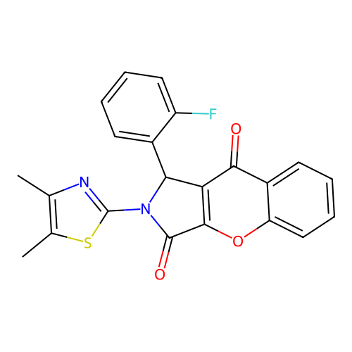 2-(4,5-dimethyl-1,3-thiazol-2-yl)-1-(2-fluorophenyl)-1,2-dihydrochromeno[2,3-c]pyrrole-3,9-dione structure