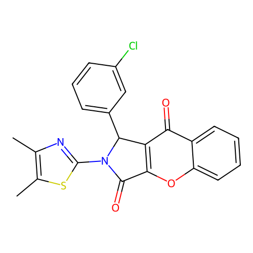 1-(3-chlorophenyl)-2-(4,5-dimethyl-1,3-thiazol-2-yl)-1,2-dihydrochromeno[2,3-c]pyrrole-3,9-dione structure