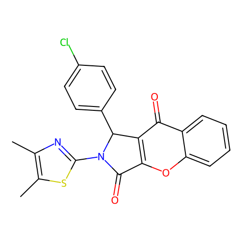 1-(4-chlorophenyl)-2-(4,5-dimethyl-1,3-thiazol-2-yl)-1,2-dihydrochromeno[2,3-c]pyrrole-3,9-dione structure