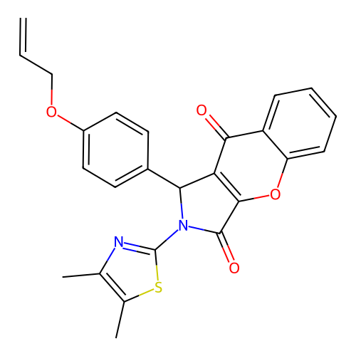 1-(4-(allyloxy)phenyl)-2-(4,5-dimethylthiazol-2-yl)-1,2-dihydrochromeno[2,3-c]pyrrole-3,9-dione structure