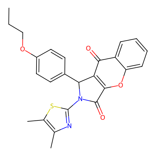 2-(4,5-dimethyl-1,3-thiazol-2-yl)-1-(4-propoxyphenyl)-1,2-dihydrochromeno[2,3-c]pyrrole-3,9-dione structure