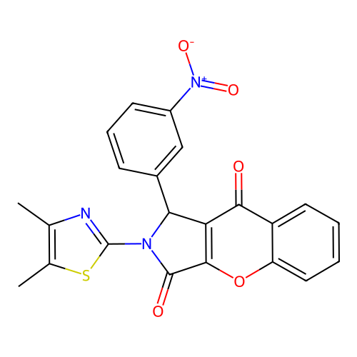 2-(4,5-dimethylthiazol-2-yl)-1-(3-nitrophenyl)-1,2-dihydrochromeno[2,3-c]pyrrole-3,9-dione structure