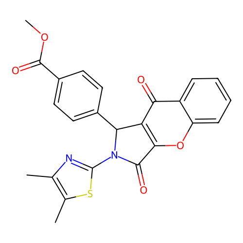 methyl 4-[2-(4,5-dimethyl-1,3-thiazol-2-yl)-3,9-dioxo-1,2,3,9-tetrahydrochromeno[2,3-c]pyrrol-1-yl]benzoate structure