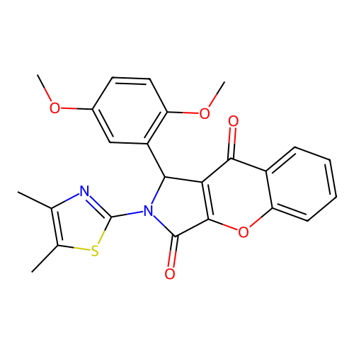 1-(2,5-dimethoxyphenyl)-2-(4,5-dimethyl-1,3-thiazol-2-yl)-1,2-dihydrochromeno[2,3-c]pyrrole-3,9-dione structure