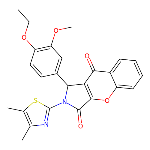 2-(4,5-dimethyl-1,3-thiazol-2-yl)-1-(4-ethoxy-3-methoxyphenyl)-1,2-dihydrochromeno[2,3-c]pyrrole-3,9-dione structure