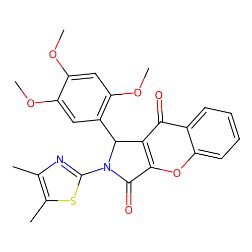 2-(4,5-dimethyl-1,3-thiazol-2-yl)-1-(2,4,5-trimethoxyphenyl)-1,2-dihydrochromeno[2,3-c]pyrrole-3,9-dione structure