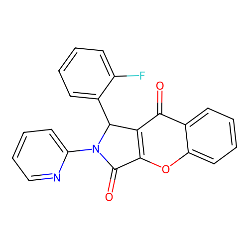 1-(2-Fluorophenyl)-2-(pyridin-2-yl)-1,2-dihydrochromeno[2,3-c]pyrrole-3,9-dione structure