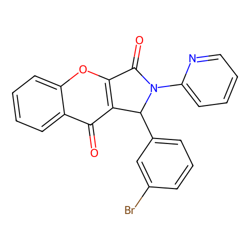 1-(3-Bromophenyl)-2-(pyridin-2-yl)-1,2-dihydrochromeno[2,3-c]pyrrole-3,9-dione structure