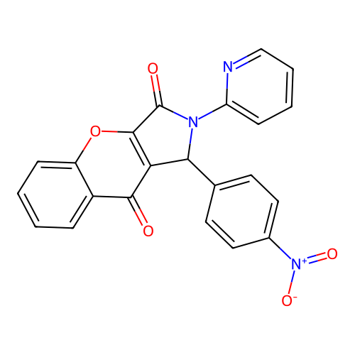 1-(4-Nitrophenyl)-2-(pyridin-2-yl)-1,2-dihydrochromeno[2,3-c]pyrrole-3,9-dione structure