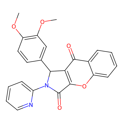 1-(3,4-dimethoxyphenyl)-2-(pyridin-2-yl)-1,2-dihydrochromeno[2,3-c]pyrrole-3,9-dione structure