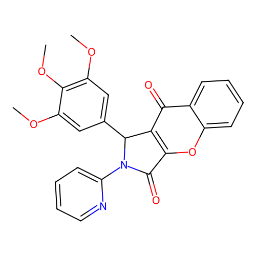 2-(pyridin-2-yl)-1-(3,4,5-trimethoxyphenyl)-1,2-dihydrochromeno[2,3-c]pyrrole-3,9-dione structure