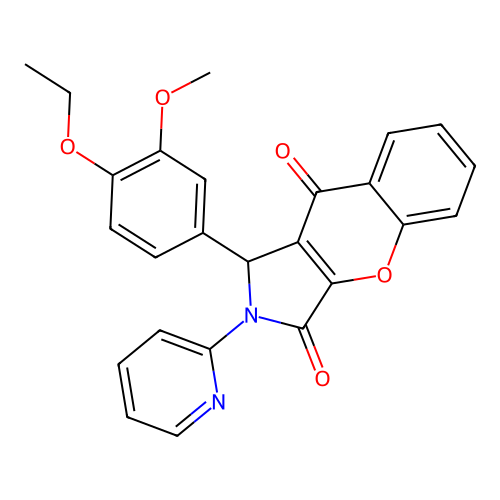 1-(4-ethoxy-3-methoxyphenyl)-2-pyridin-2-yl-1,2-dihydrochromeno[2,3-c]pyrrole-3,9-dione structure