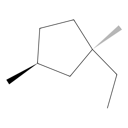1-trans-3-Dimethyl-1-ethylcyclopentane structure