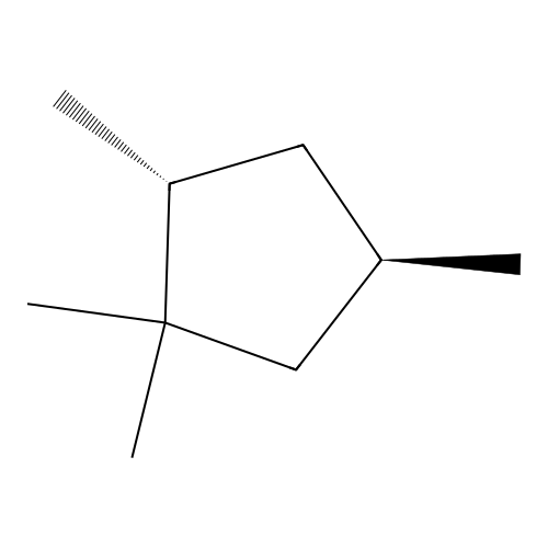 trans-1,1,2,4-Tetramethylcyclopentane structure