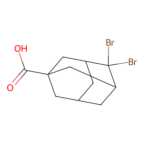 4,4-Dibromotricyclo[3.3.1.1~3,7~]decane-1-carboxylic acid structure