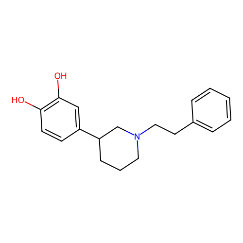 1,2-Benzenediol, 4-[1-(2-phenylethyl)-3-piperidinyl]- structure