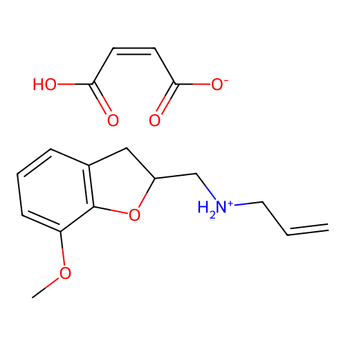2-Benzofuranmethylamine, 2,3-dihydro-N-allyl-7-methoxy-, maleate (1:1) structure