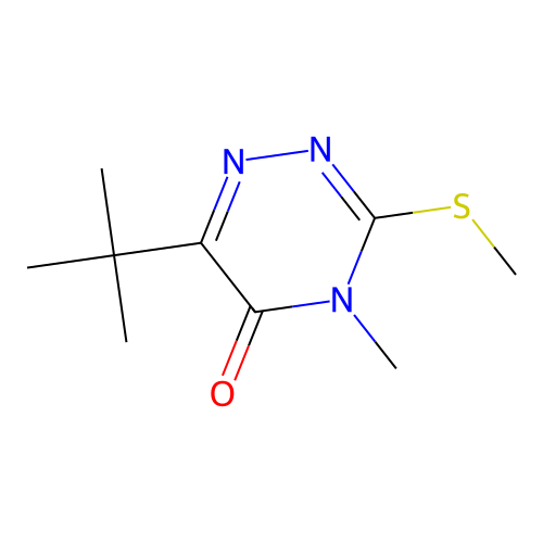 6-tert-Butyl-4-methyl-3-(methylthio)-1,2,4-triazin-5(4H)-one structure