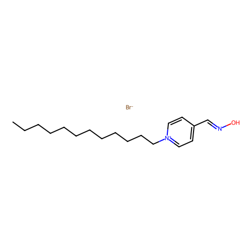 N-[(1-dodecylpyridin-1-ium-4-yl)methylidene]hydroxylamine bromide structure