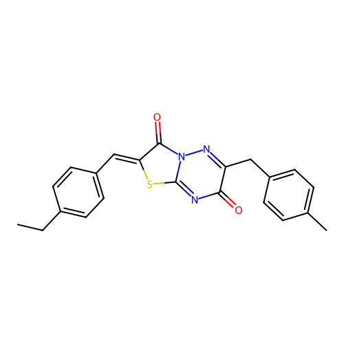 (2Z)-2-[(4-ethylphenyl)methylidene]-6-[(4-methylphenyl)methyl]-[1,3]thiazolo[3,2-b][1,2,4]triazine-3,7-dione structure