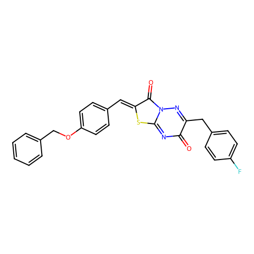 (Z)-2-(4-(benzyloxy)benzylidene)-6-(4-fluorobenzyl)-2H-thiazolo[3,2-b][1,2,4]triazine-3,7-dione structure