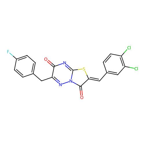 C19H10Cl2FN3O2S structure