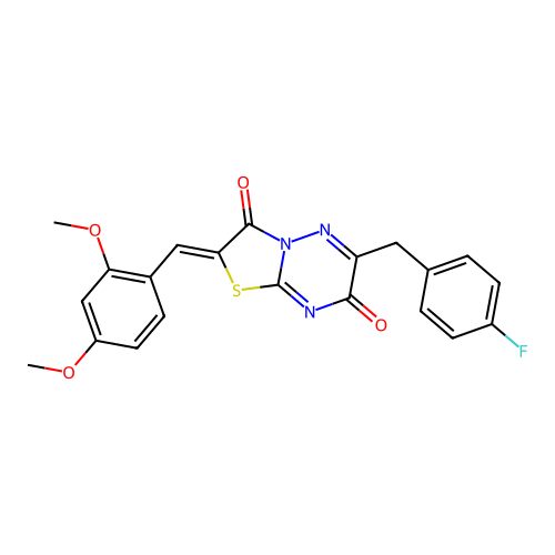 (Z)-2-(2,4-dimethoxybenzylidene)-6-(4-fluorobenzyl)-2H-thiazolo[3,2-b][1,2,4]triazine-3,7-dione structure