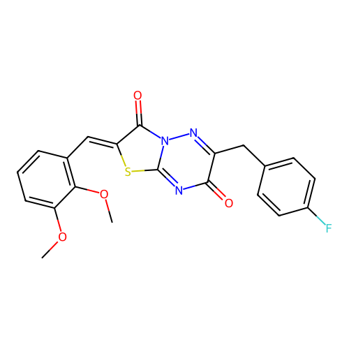 (Z)-2-(2,3-dimethoxybenzylidene)-6-(4-fluorobenzyl)-2H-thiazolo[3,2-b][1,2,4]triazine-3,7-dione structure